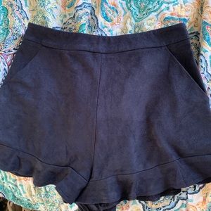 Navy blue velvet boutique shorts